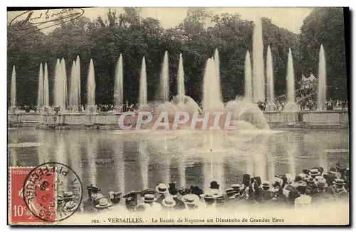 Cartes postales Versailles Le Basin de Neptume Un Dimanche de Grandes Eaux