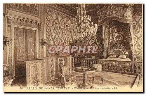 Cartes postales Palais de Fontainebleau Chambre de Marie Anoinette