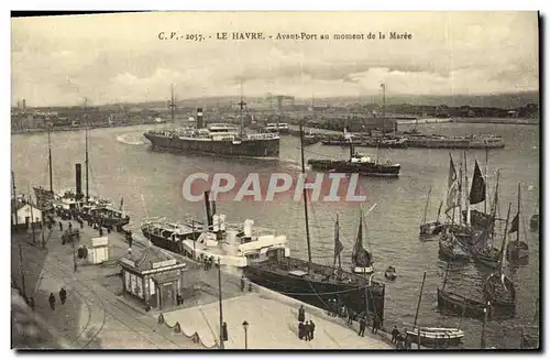 Ansichtskarte AK Le Havre Avant Port Au Moment de La Maree Bateaux