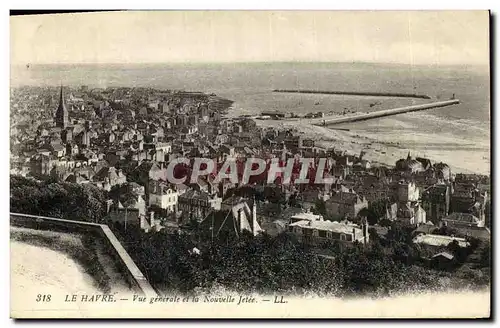 Cartes postales Le Havre Vue Generale et La Nouvelle Jetee