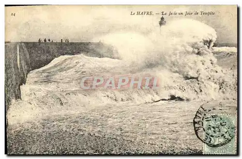 Ansichtskarte AK Le Havre La Jetee Un Jour de Tempete