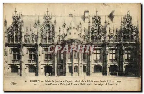 Cartes postales Rouen Palais de Justice Facade Principale