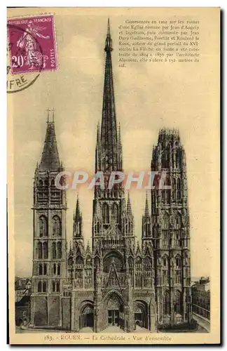 Cartes postales Rouen La Cathedrale Vue D ensemble