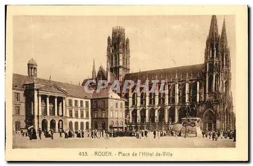 Cartes postales Rouen Place de L Hotel de Ville