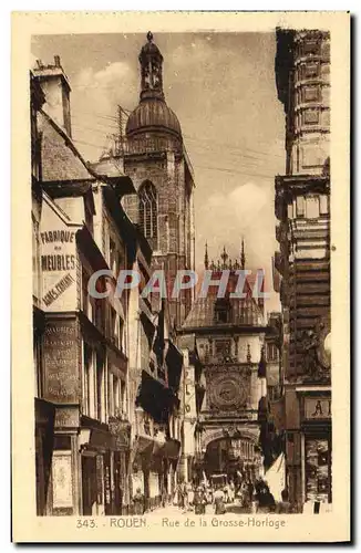 Cartes postales Rouen Rue de La Grosse Horolge