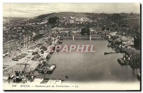 Cartes postales Rouen Panorama Pris du Transbordeur Bateaux