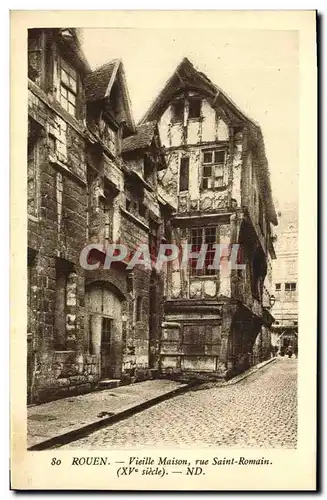 Cartes postales Rouen Vieille Maison Rue Saint Romain