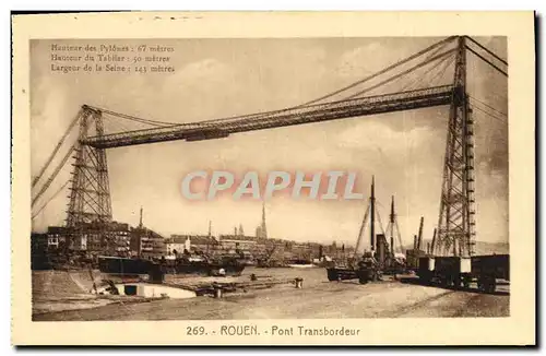 Cartes postales Rouen Pont Transbordeur Bateau