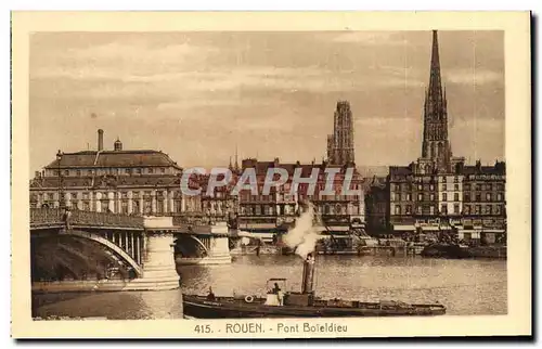 Ansichtskarte AK Rouen Pont Boieldieu Bateau