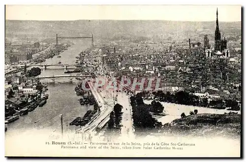 Cartes postales Rouen Panorama et Vue de La Seine