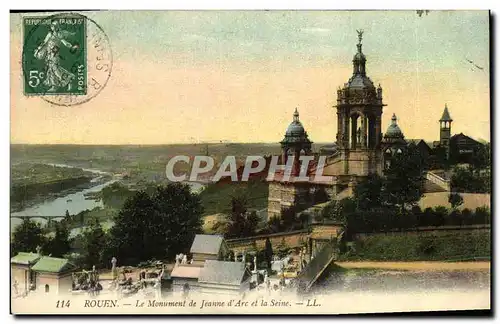 Cartes postales Rouen Le monument de Jeanne D Arc Et La Seine