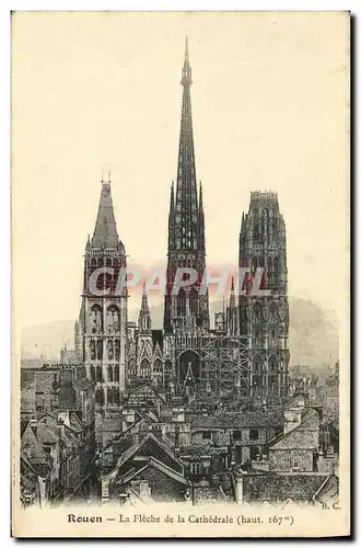 Cartes postales Rouen La Fleche de La Cathedrale