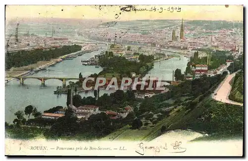 Cartes postales Rouen Panorama Pris de Bonsecours