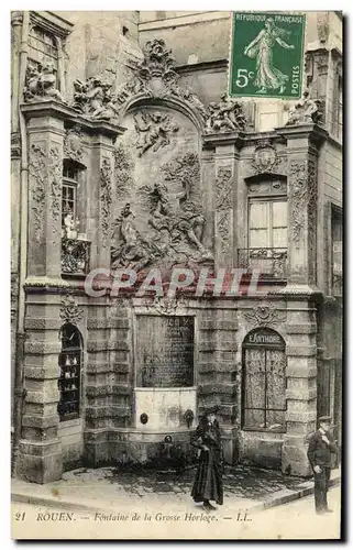 Cartes postales Rouen Fontaine de La Grosse Horloge