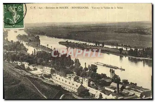 Ansichtskarte AK Environs De Rouen Bonsecours Vue Sur La Vallee de La Seine