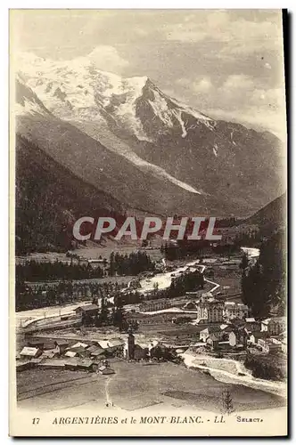 Cartes postales Argentieres et le Mont Blanc