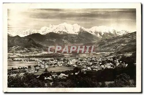 Ansichtskarte AK Sallanches Vue generale et le Massif du Mont Blance