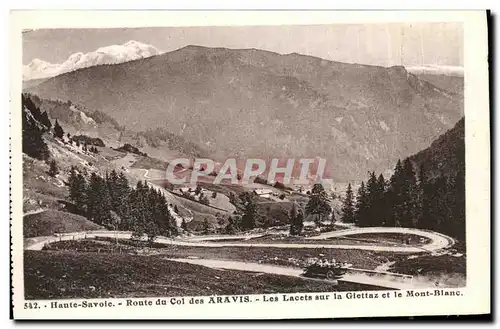 Ansichtskarte AK Route du Col des Aravis Les lacets sur la Giettaz et le Mont Blanc