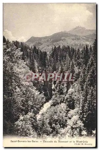 Cartes postales Saint Gervais les Bains Cascade du Bonnant et le Mont joly