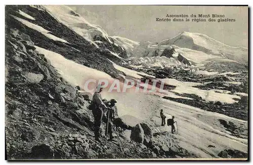 Cartes postales Thones Ascension du Mont Blanc Entree dans la Region des Glaciers Alpinisme