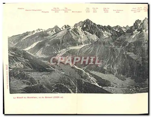 CARTE En 4 partie Le massif du Mont Blanc vu du Brevent