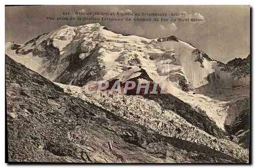 Ansichtskarte AK Glacier Vue Prise de la Statien Terminus du Chemin de fer du Mont Blanc