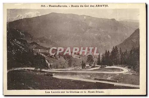 Cartes postales Haute Savoie Route du Col des Aravis Les lacets sur la Giettaz et le Mont Blanc