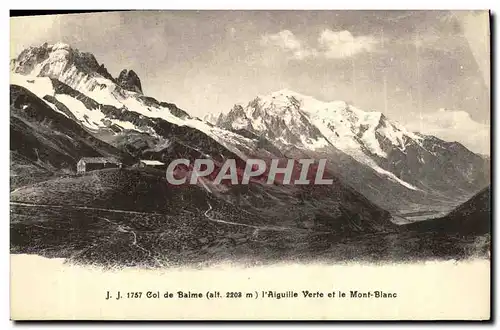 Cartes postales Col de Balme l Aiguille Verte et le Mont Blanc