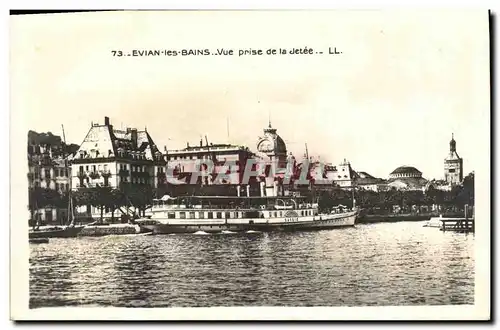 Cartes postales Evian Les Bains Vue prise de la Jetee Bateau