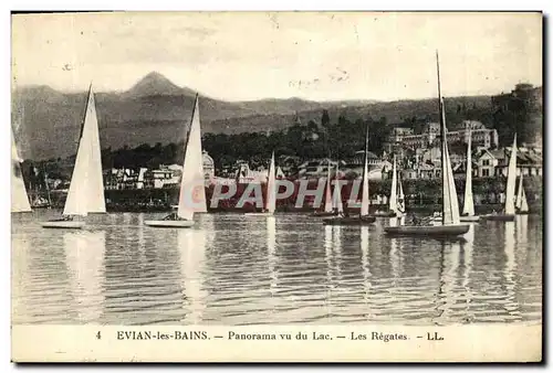 Ansichtskarte AK Evian Les Bains Panorama Vu du Lac Les Regates