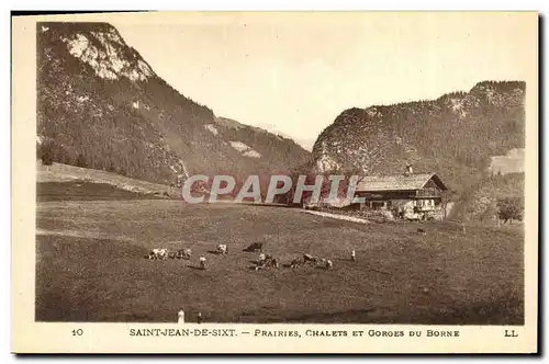 Cartes postales St Jean De Sixt Prairies chalets et gorges du Borne