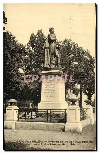 Cartes postales Thonon Les Bains Monument Du General Dessais