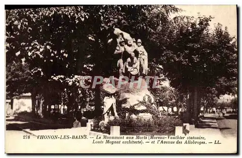 Ansichtskarte AK Thonon Les Bains Le Monument aux Morts et l Avenue des Allobroges Militaria