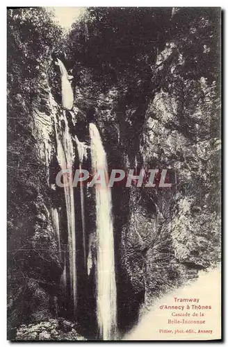 Ansichtskarte AK Tramway d Annecy a Thones Cascade de la Belle Inconnue