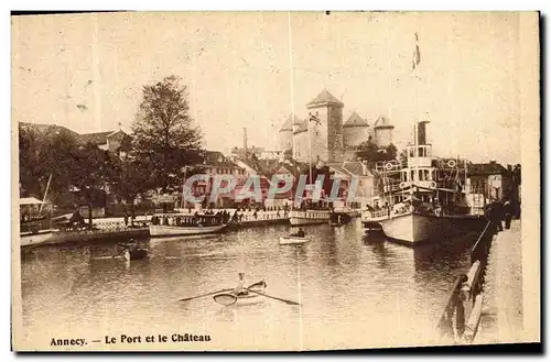 Cartes postales Annecya Le Port et le Chateau Bateau