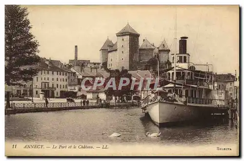 Ansichtskarte AK Annecy Le Port et le Chateau Bateau