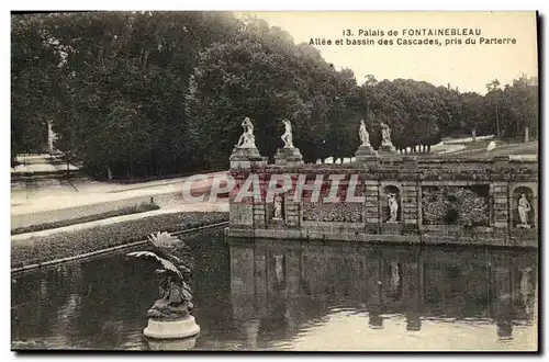 Ansichtskarte AK Palais de Fontainebleau Allee et Bassin des Cascades pris du Parterre