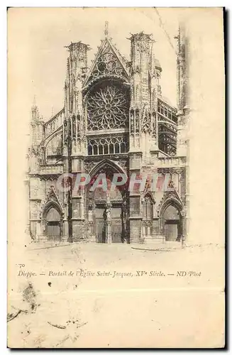 Ansichtskarte AK Dieppe Portail de l Eglise Saint Jacques