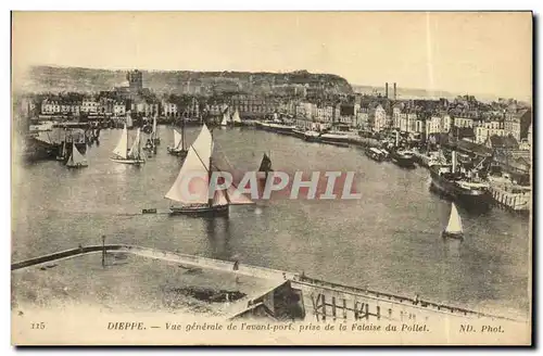 Ansichtskarte AK Dieppe Vue Generale de l Avant port prise de la Falaise du Pollet