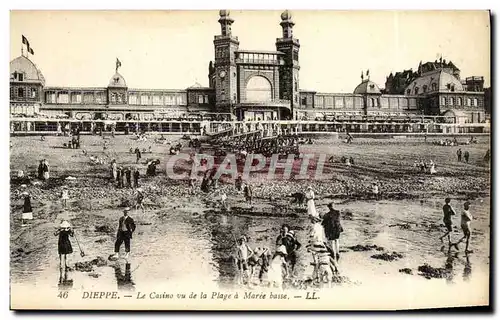 Ansichtskarte AK Dieppe Le Casino vu de la Plage a Maree Basse