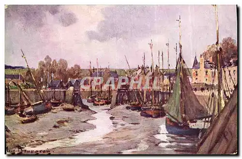 Cartes postales Port En Bessin A Mar Basse Bateaux