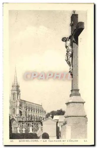 Ansichtskarte AK Bon Secours Le Calvaire Et l Eglise