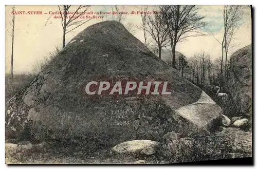 Cartes postales Saint Sever Curieux bloc de granit en forme de cone dit pain de sucre dans le foret de St Sever