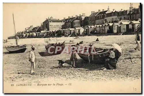 Cartes postales Langrune Barques Sur La Plage