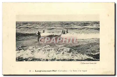 Ansichtskarte AK Langrune Sur Mer Le Bain a La Vague