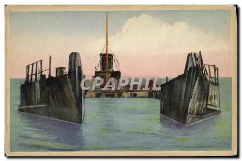 Cartes postales St Aubin Ponton de tanks Militaria