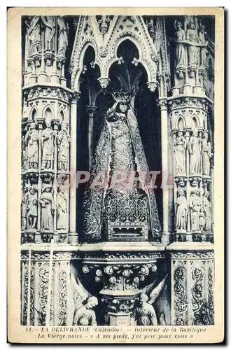 Cartes postales La Delivrande Interieur de la basilique La vierge noire