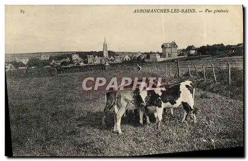 Cartes postales Arromanches Les Bains Vue Generale Vaches