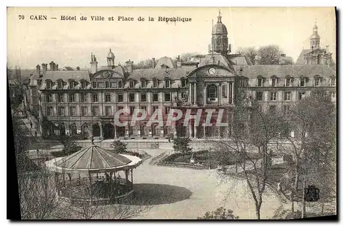 Ansichtskarte AK Caen Hotel de Ville et Place de La Republique