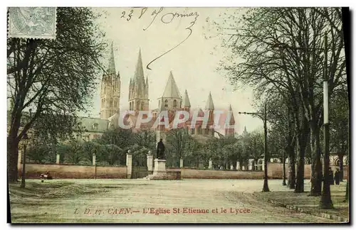 Cartes postales Caen L Eglise St Etienne Et Le Lycee